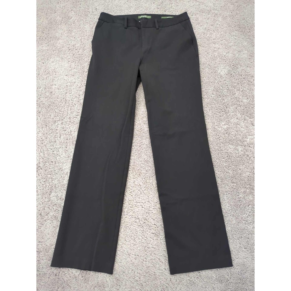 Eddie Bauer Pants Womens 8 Black Mid Rise Sleek Straight Leg Stretch Casual